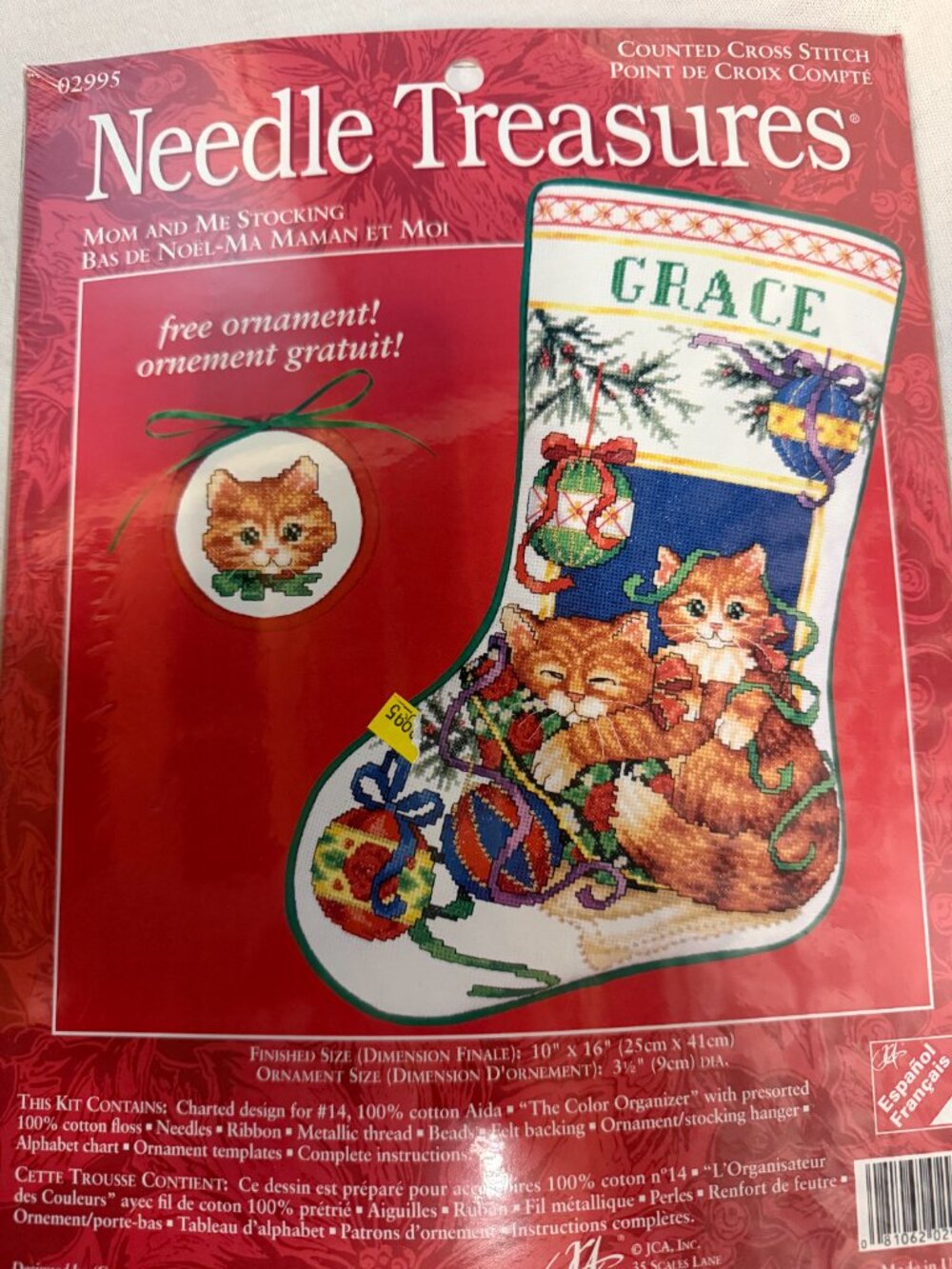 Needle Treasures "Mom and Me Stocking" Counted Cross Stitch Kit (#02995 Vintage - Picture 2 of 5